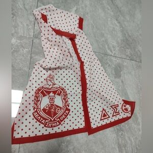 Delta Sorority Red and White Polka Dot Scarf